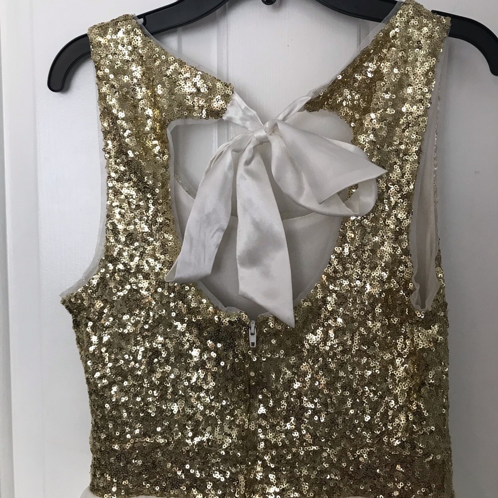 Gold and white dress